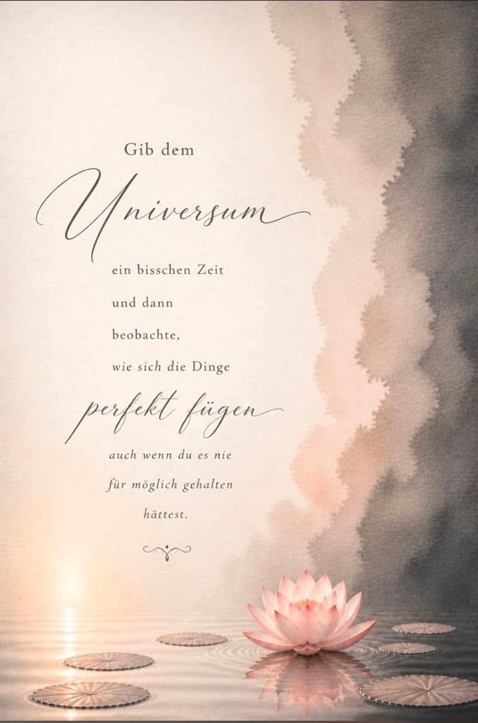 Zinzino-Poster mit Seerose: Gib dem Universum ein bisschen Zeit